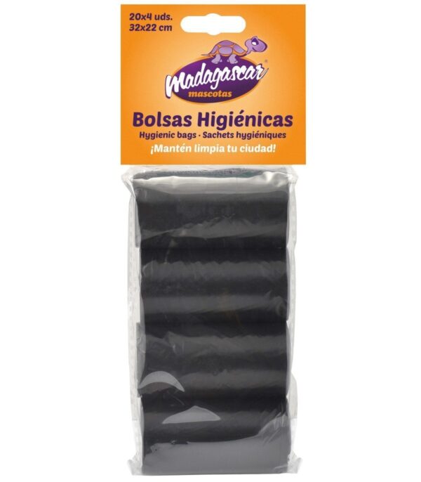 BOLSAS HIGIENICAS 4 ROLLOS DE 20 BOLSAS NEGRO