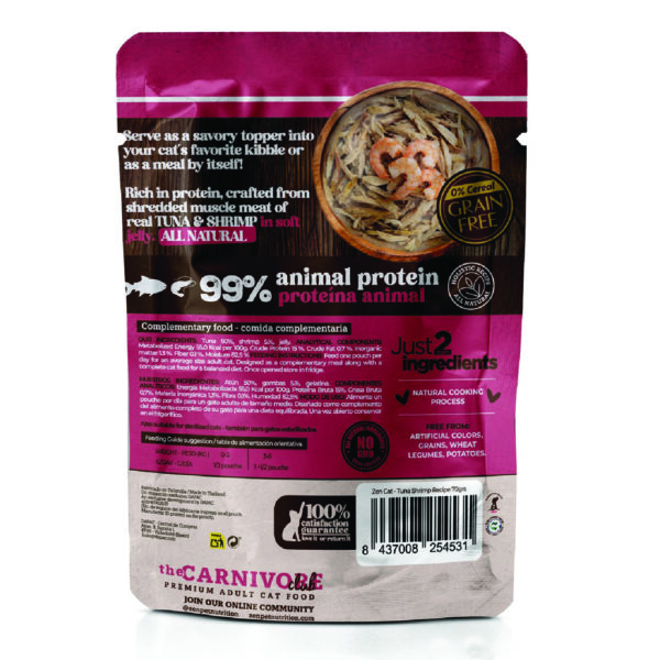 Zen Tender Fish Atun y Gambas en Gelatina 70gr - Imagen 2