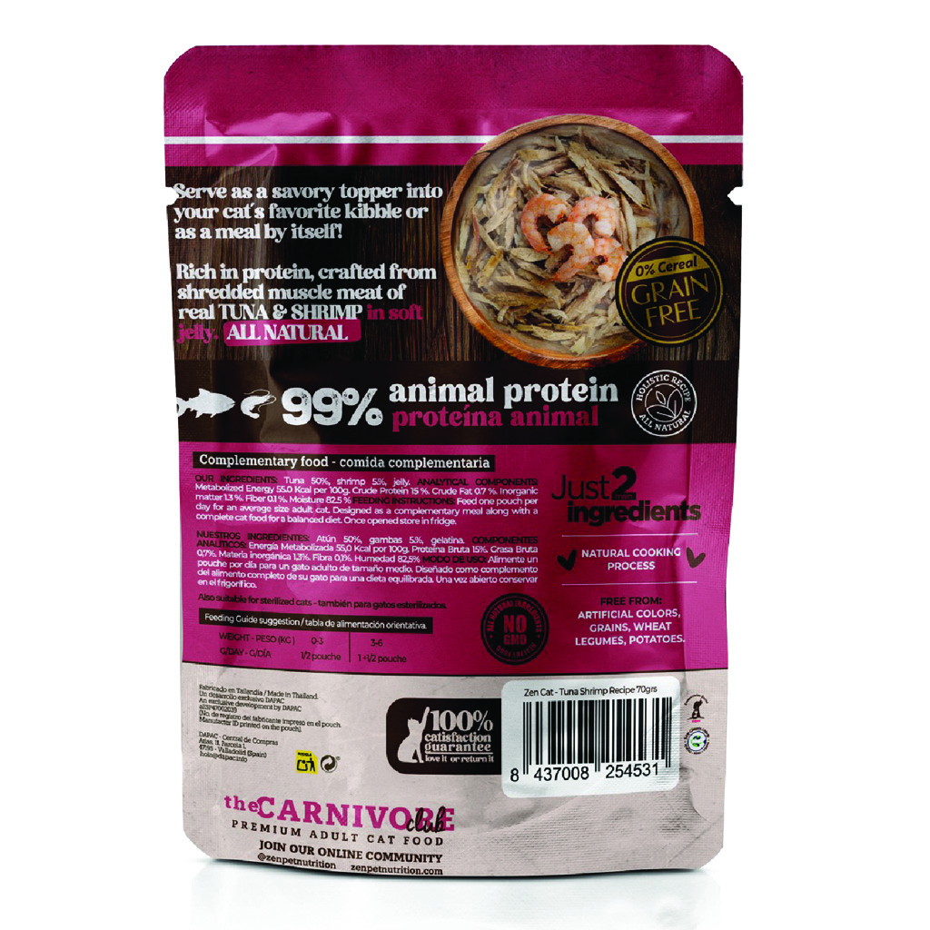 Zen Tender Fish Atun y Gambas en Gelatina 70gr - Imagen 2