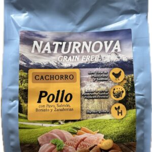 Naturnova Grain Free Cachorro Pollo, Pavo, Salmon, Boniato y Zanahorias