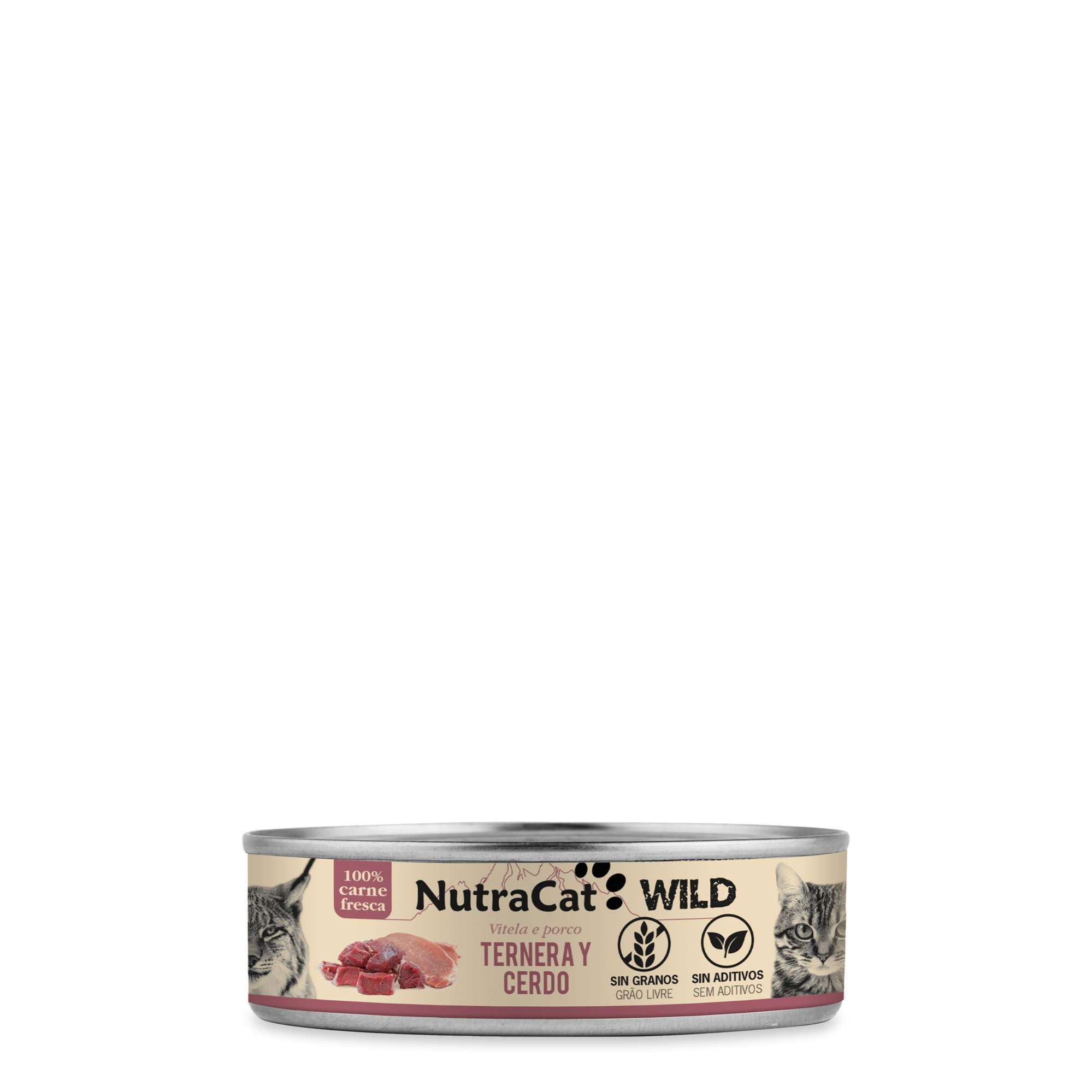 NutraCat WILD Lata de ternera y cerdo para gatos (80 g)